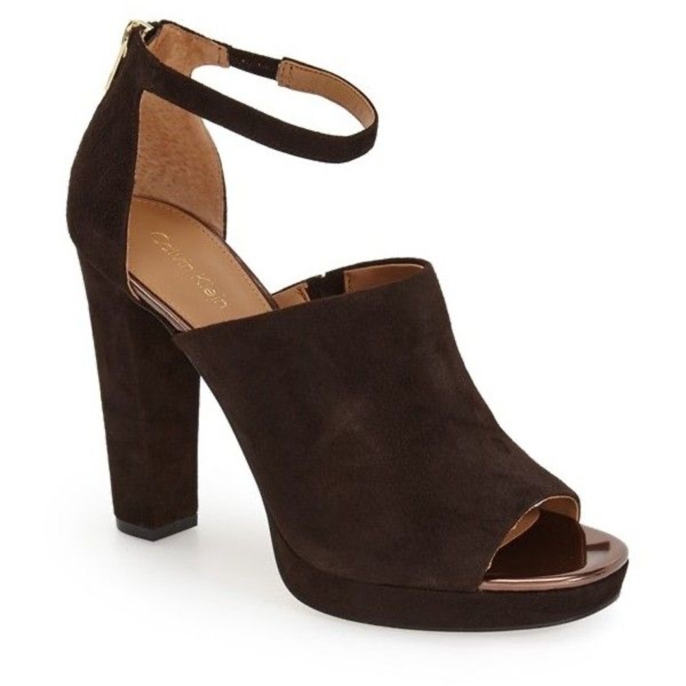 Calvin Klein Chocolate Brown Heel Sandal 😍